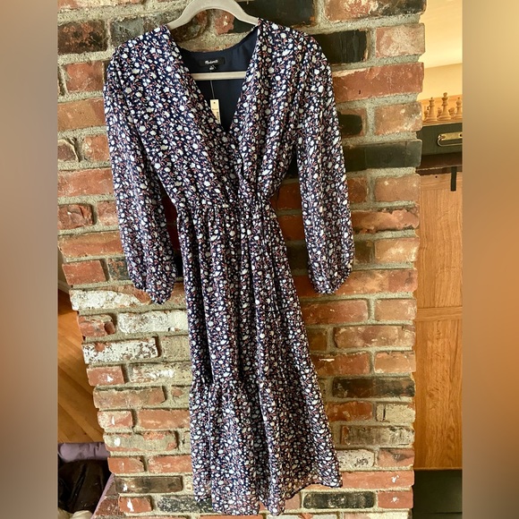 NWT MADEWELL Harvest Vine Tie Waist Midi Dress - Picture 3 of 6